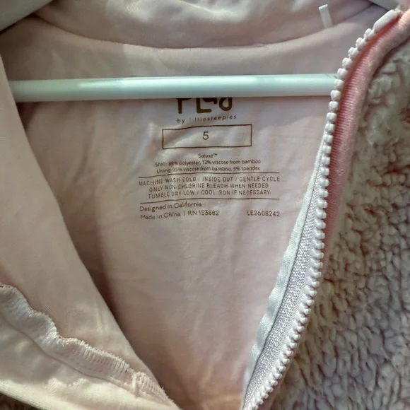 Little Sleepies Pink Star Pattern Fleece Jacket - Picture 2 of 4